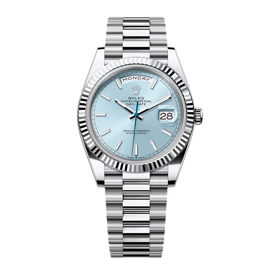 Rolex-Day-Date-Ice-Blue-Grooved-Replica-1 Rolex Day-Date 228236 Ice Blue Grooved - Image 1