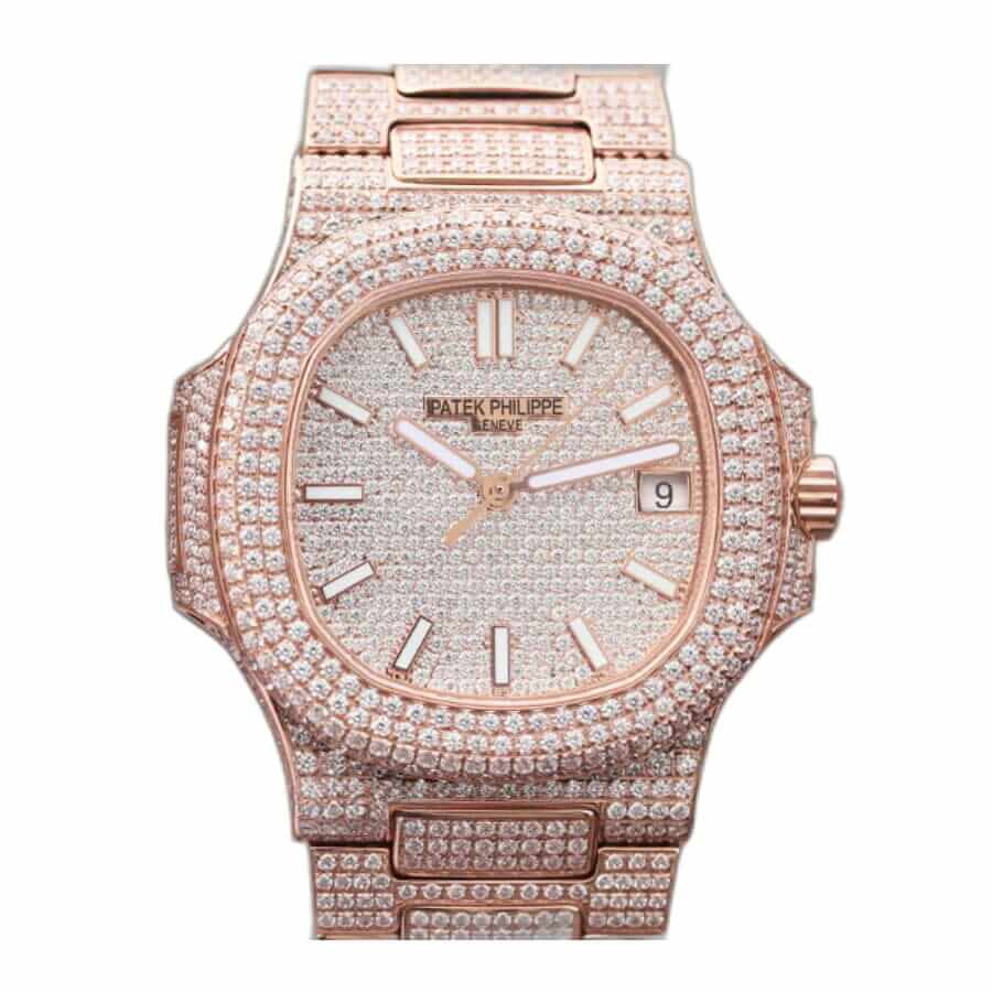 patek-philippe-nautilus-steel-5711-lue-dial-replica-1-1-1 Patek Philippe Nautilus Iced Out 5719/10G - Image 1
