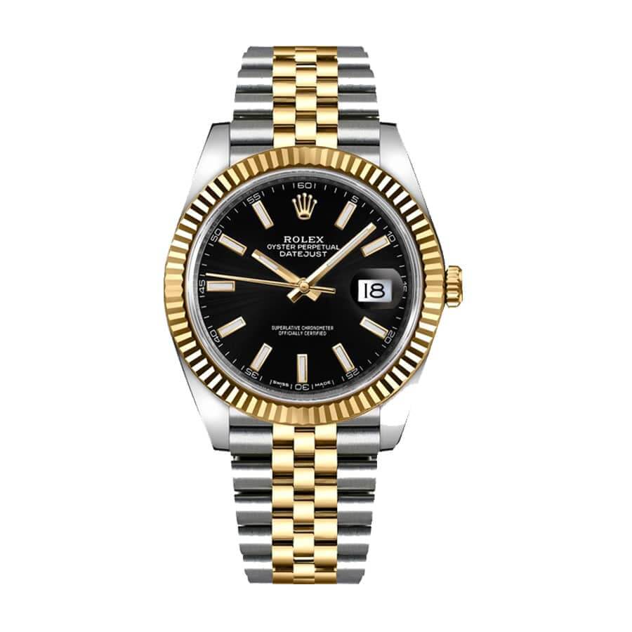 rolex-datejust-126333-41mm-yellow-gold-steel-black-dial Rolex Datejust 126333 Black Jubilee - Image 1