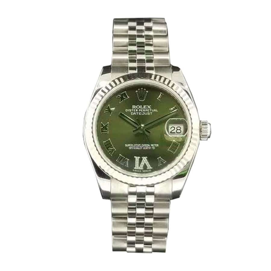 rolex-datejust-220239-stainless-steel-green-roman-dial-replica Rolex Datejust 220239 Two-Tone - Image 1