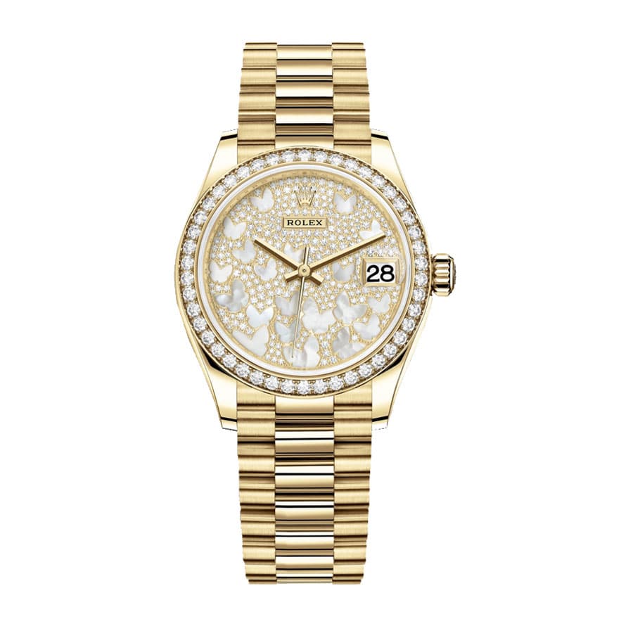 rolex-datejust-31mm-278288rbr-yellow-gold-and-diamond-automatic-mother-pearl-butterfly-dial Rolex Datejust 278288RBR Butterfly - Image 1