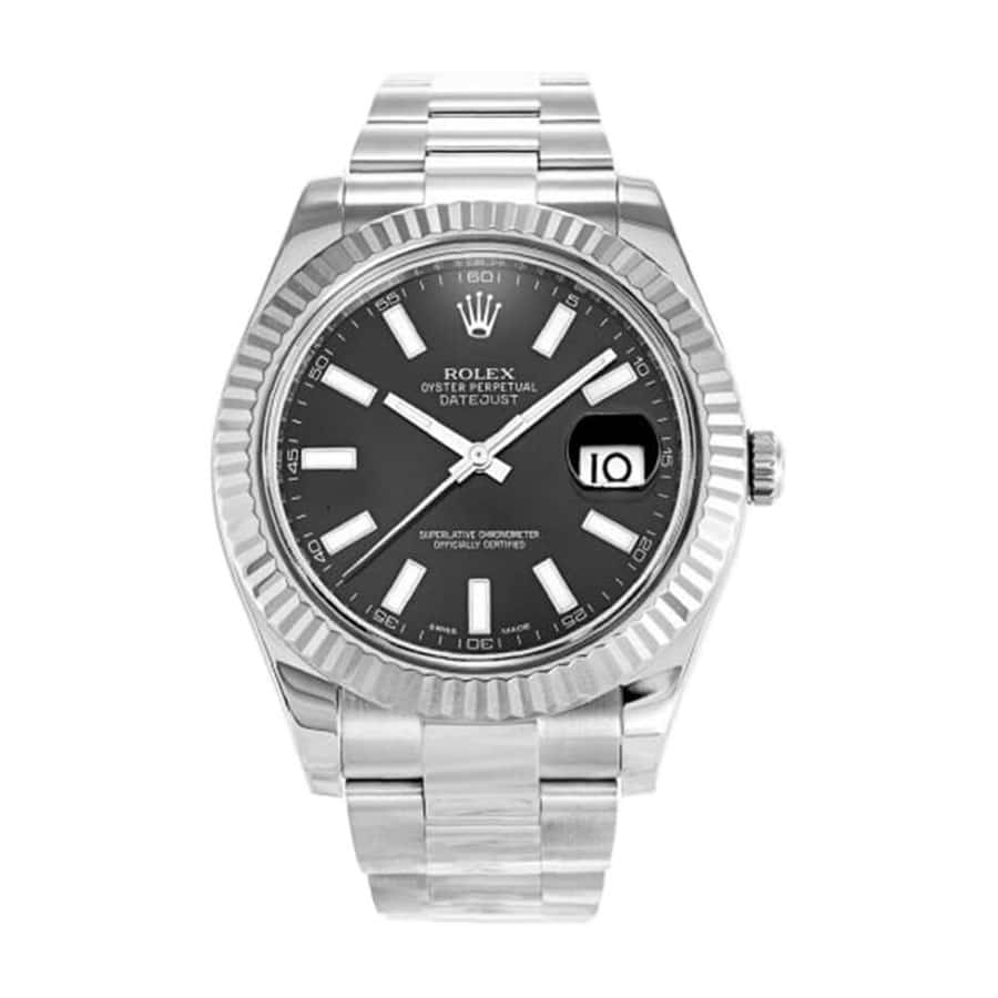 rolex-datejust-ii-black-dial-2 Rolex Datejust Automatic Black Dial 116334BKSO Silver - Image 1
