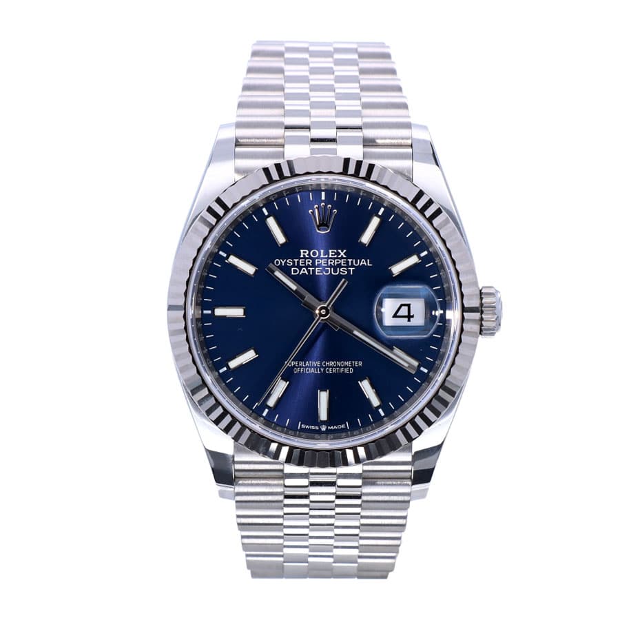 rolex-datejust-oyster-datejust-ii-steel-white-gold-126234-blue-dial-replica Rolex Datejust 126234 Steel Jubilee Fluted - Image 1