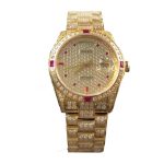Rolex Yacht-Master 116625 Yellow Gold Diamond Dial Iced Out