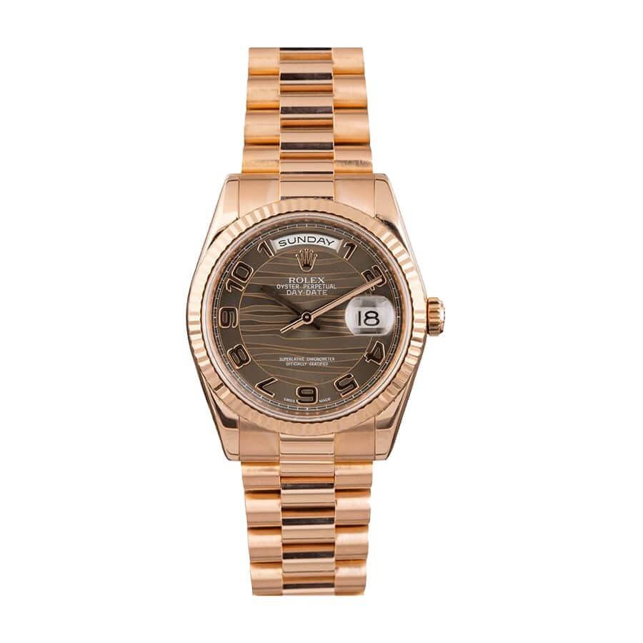rolex-day-date-bronze-wave-218235-replica Rolex Day-Date 218235-0035 Wave Rose Gold - Image 1