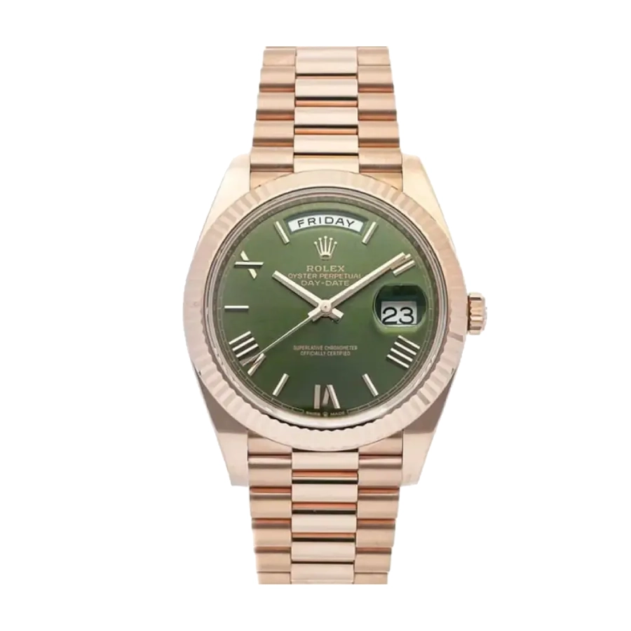 rolex-daydate-228235-replica-1 Rolex Day-Date 228235 Rose Gold Green Roman Dial - Image 1
