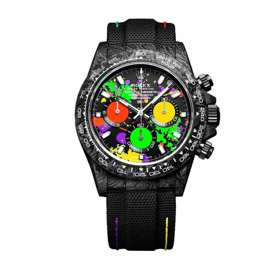 rolex-daytona-diw-carbon-motley-unique-version-multi-color-dial-counter-replica-1 Rolex Daytona Carbon 4130 - Image 1