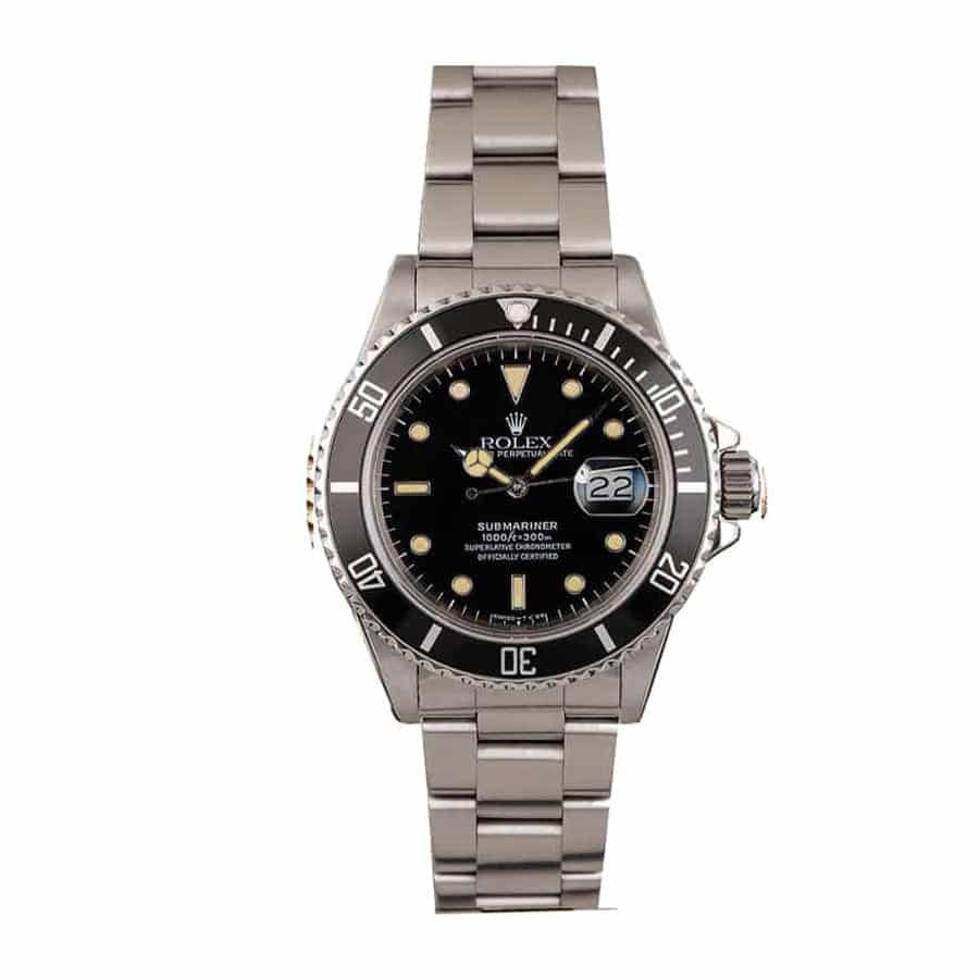 rolex-rare-submariner-black-dial-stainless-steel-date-pre-ceramic-16800-oyster-replica Rolex Submariner Date Transitional 16800 - Image 1